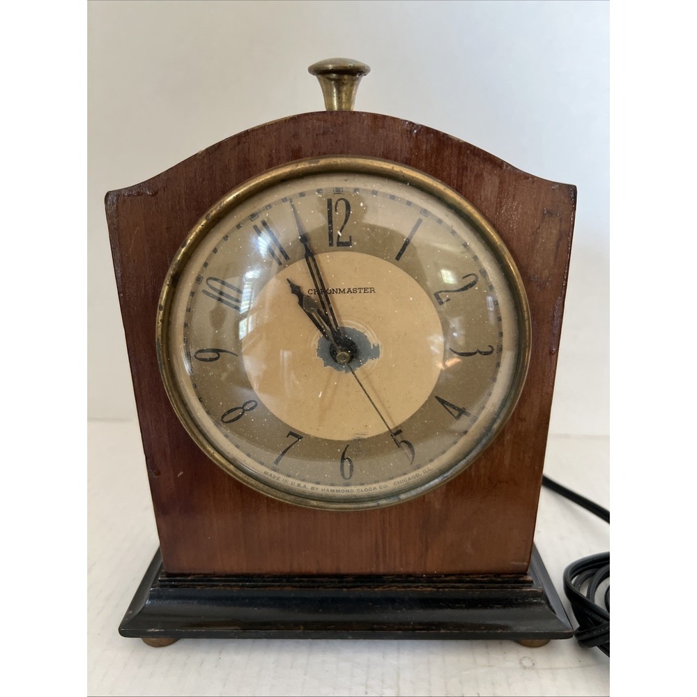 Chronmaster-Masterchron - Mahogany Electric Mantle Clock USA Not working